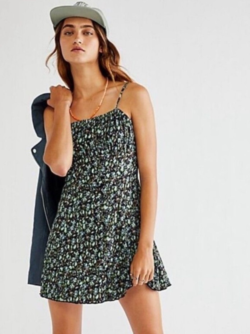 BOGO! Free People Jamie Floral Print Mini Dress Black Size Small